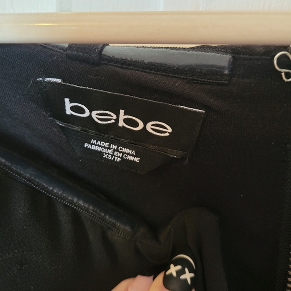 Bebe Solid Chiffon Overlay Crop Top - Picture 3 of 6